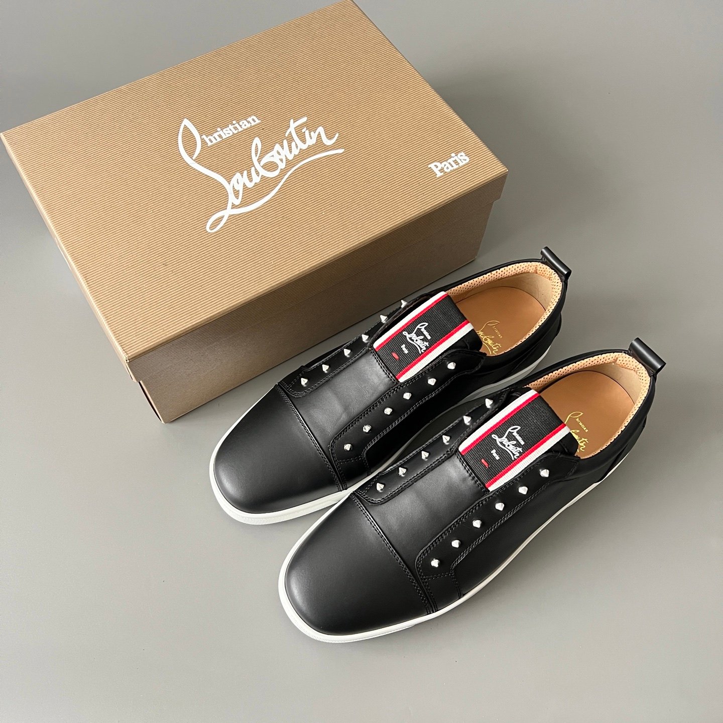 Aurora Custom Christian Louboutin "Urban Stud" Black Leather Slip-On - Image 9