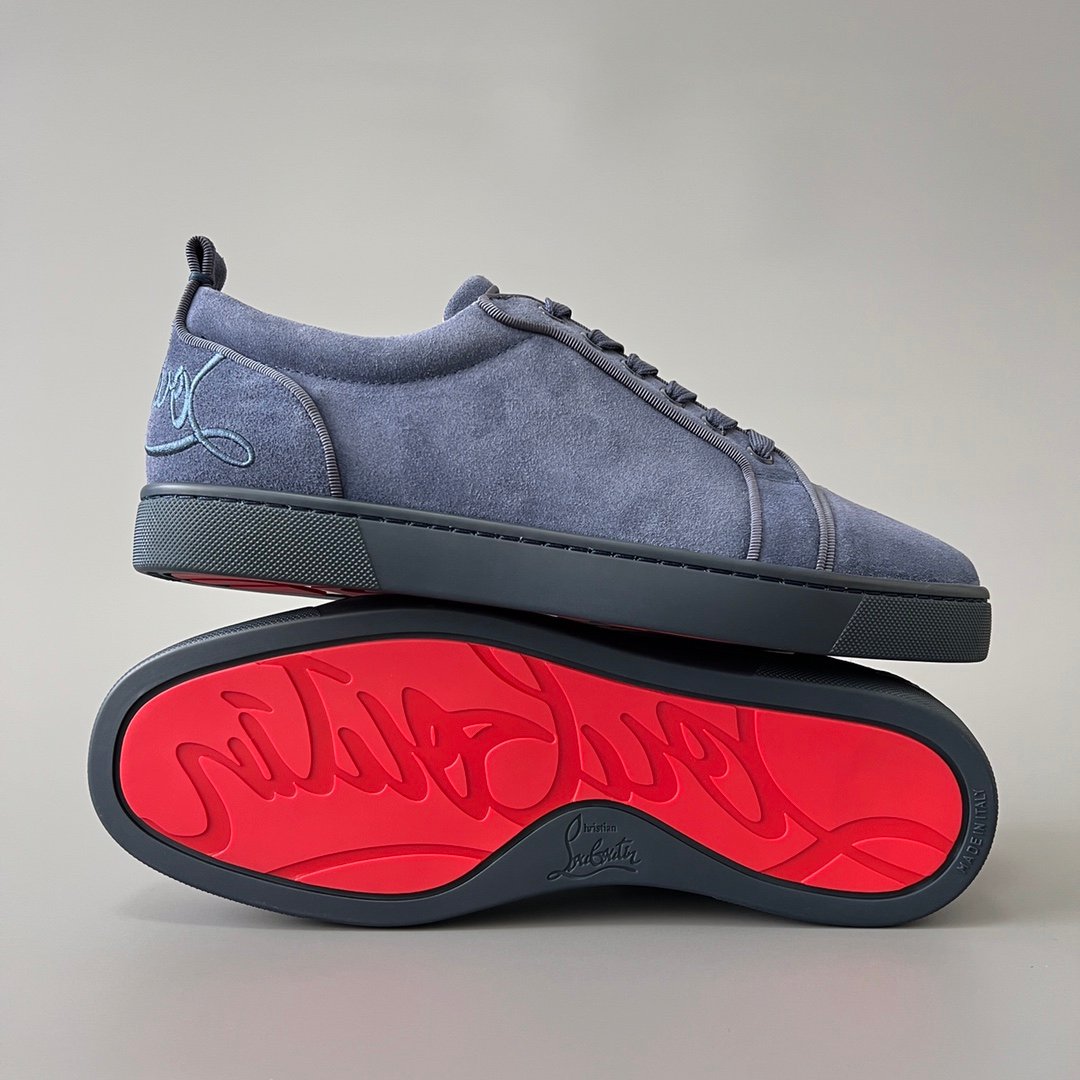 Aurora Custom Christian Louboutin Louis Junior "Slate Denim" Suede - Image 7