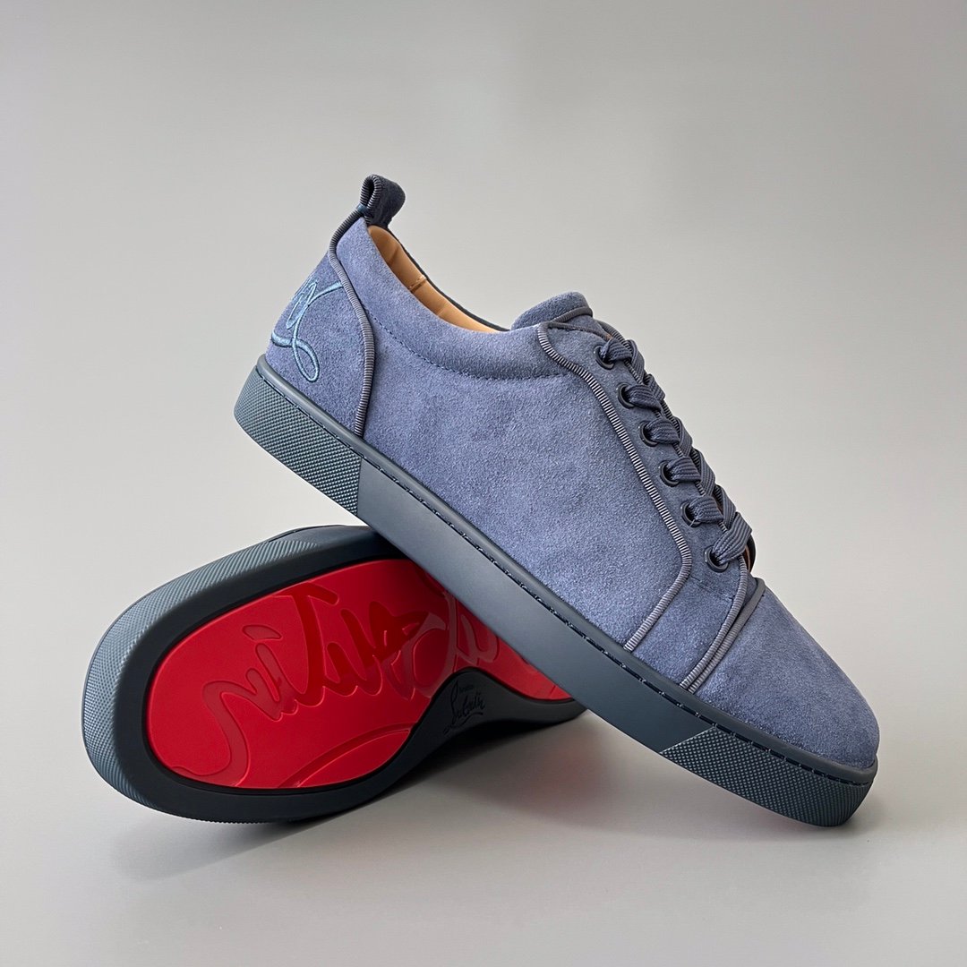 Aurora Custom Christian Louboutin Louis Junior "Slate Denim" Suede - Image 8