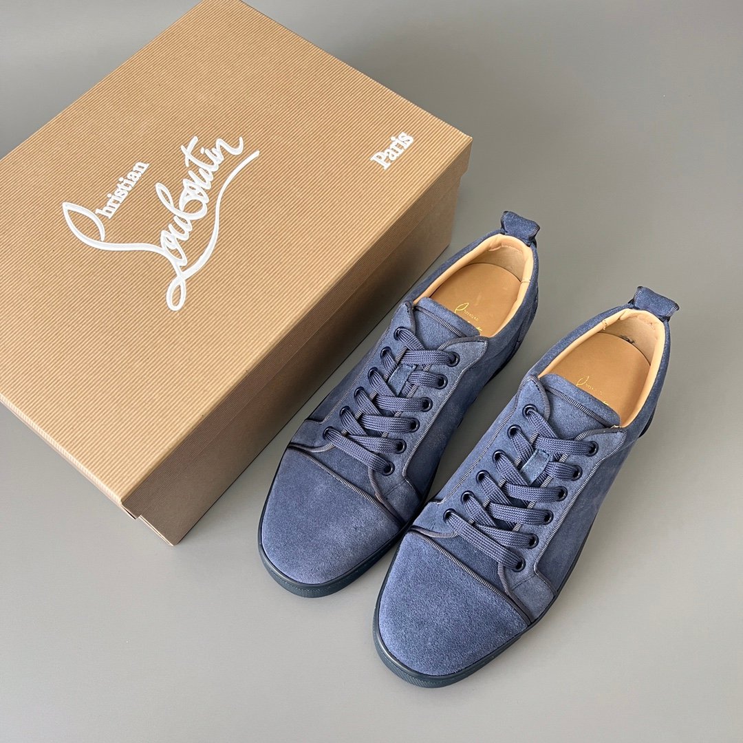 Aurora Custom Christian Louboutin Louis Junior "Slate Denim" Suede - Image 9