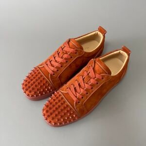 Aurora Custom Christian Louboutin Louis Junior Spikes "Rust Orange" Suede