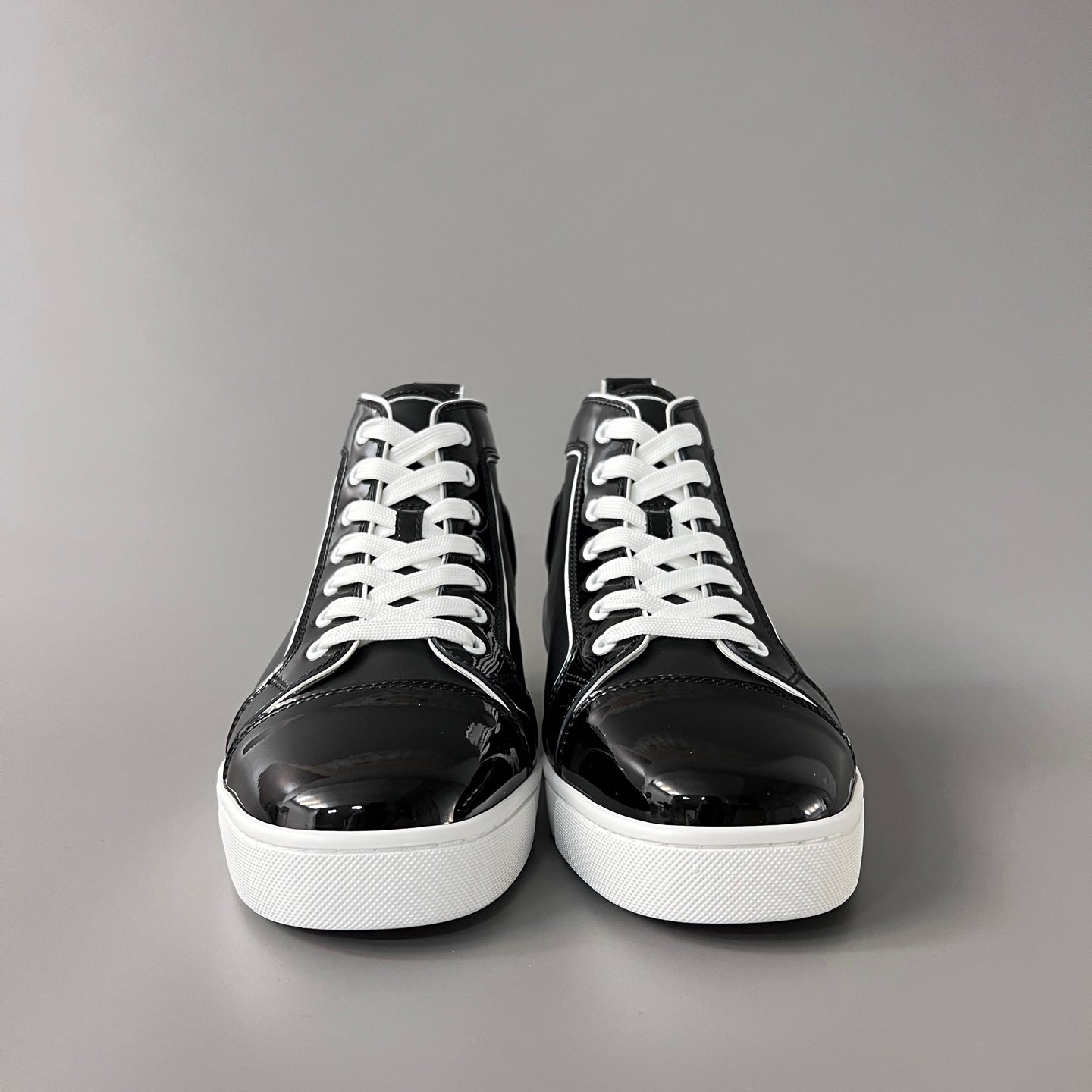 Aurora Custom Christian Louboutin Louis Flat "Black Patent Mix" High-Top - Image 2