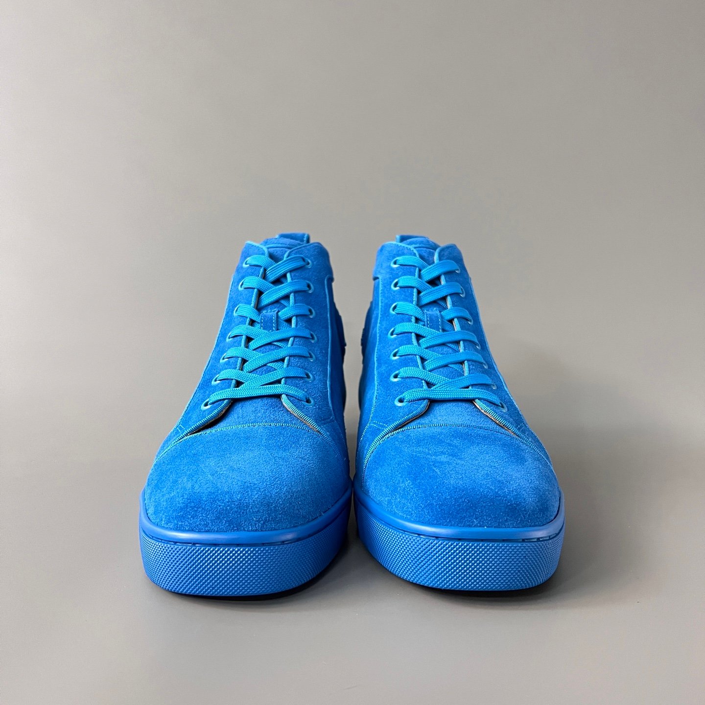 Aurora Custom Christian Louboutin Louis Flat "Royal Blue Suede" High-Top - Image 2