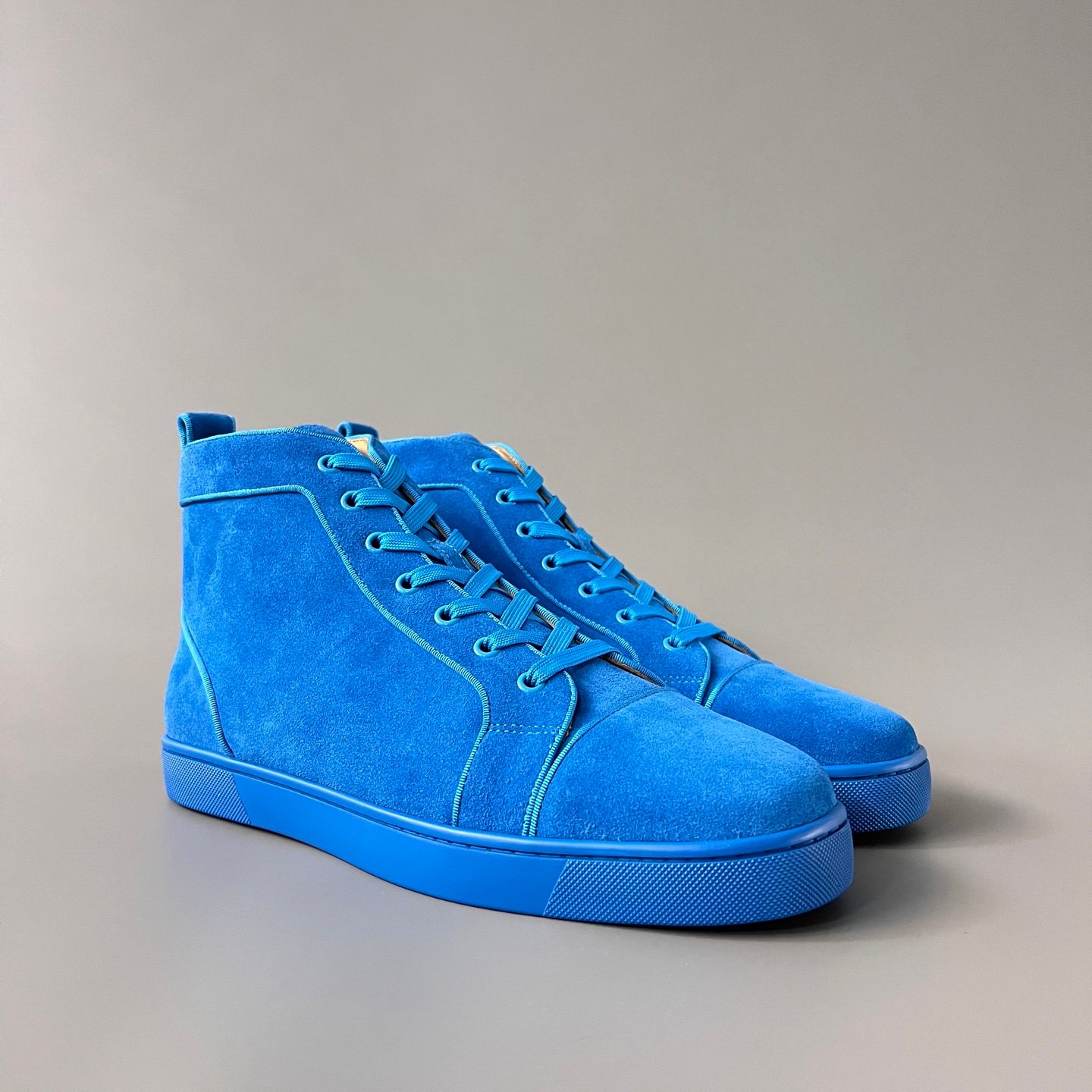 Aurora Custom Christian Louboutin Louis Flat "Royal Blue Suede" High-Top - Image 3
