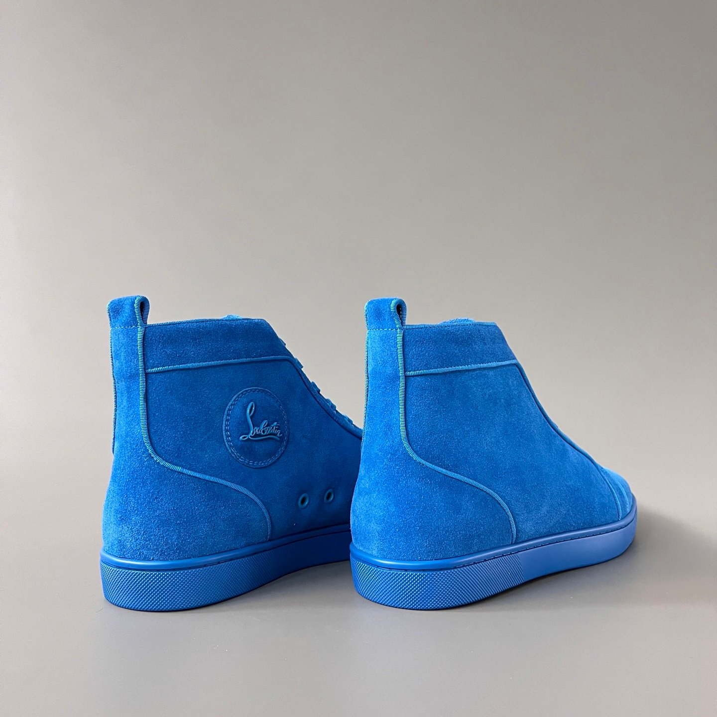 Aurora Custom Christian Louboutin Louis Flat "Royal Blue Suede" High-Top - Image 4