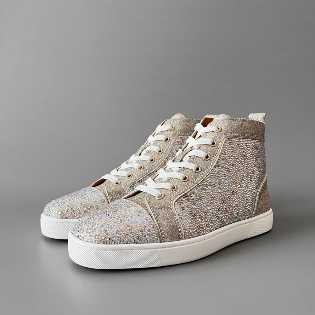 Aurora Custom Christian Louboutin Louis "Champagne Gold Strass" High-Top