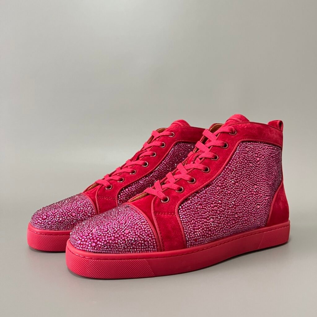 Aurora Custom Christian Louboutin Louis "Fuchsia Pink Strass" High-Top