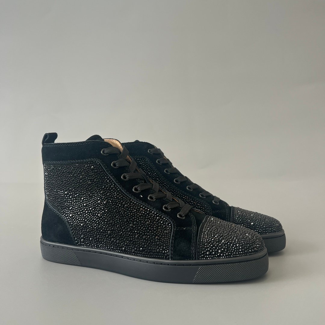Aurora Custom Christian Louboutin Louis "Triple Black Strass" High-Top - Image 3
