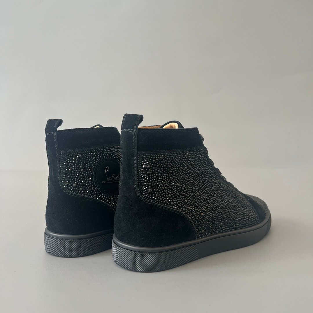Aurora Custom Christian Louboutin Louis "Triple Black Strass" High-Top - Image 4