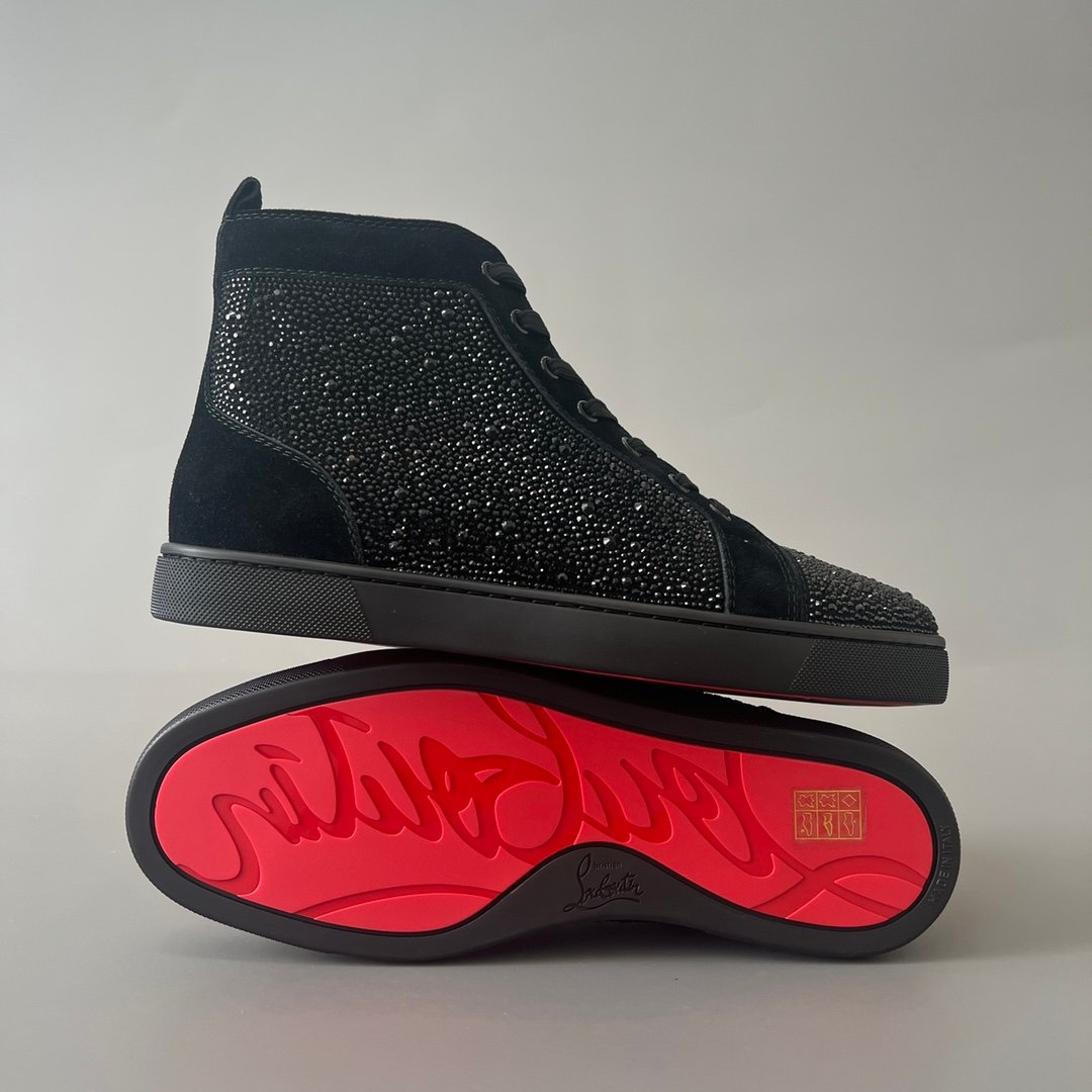 Aurora Custom Christian Louboutin Louis "Triple Black Strass" High-Top - Image 6