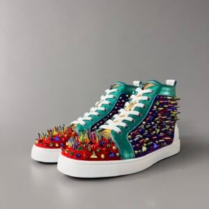 Aurora Custom Christian Louboutin Louis Spikes "Multi-Color Metallic Mix" High-Top