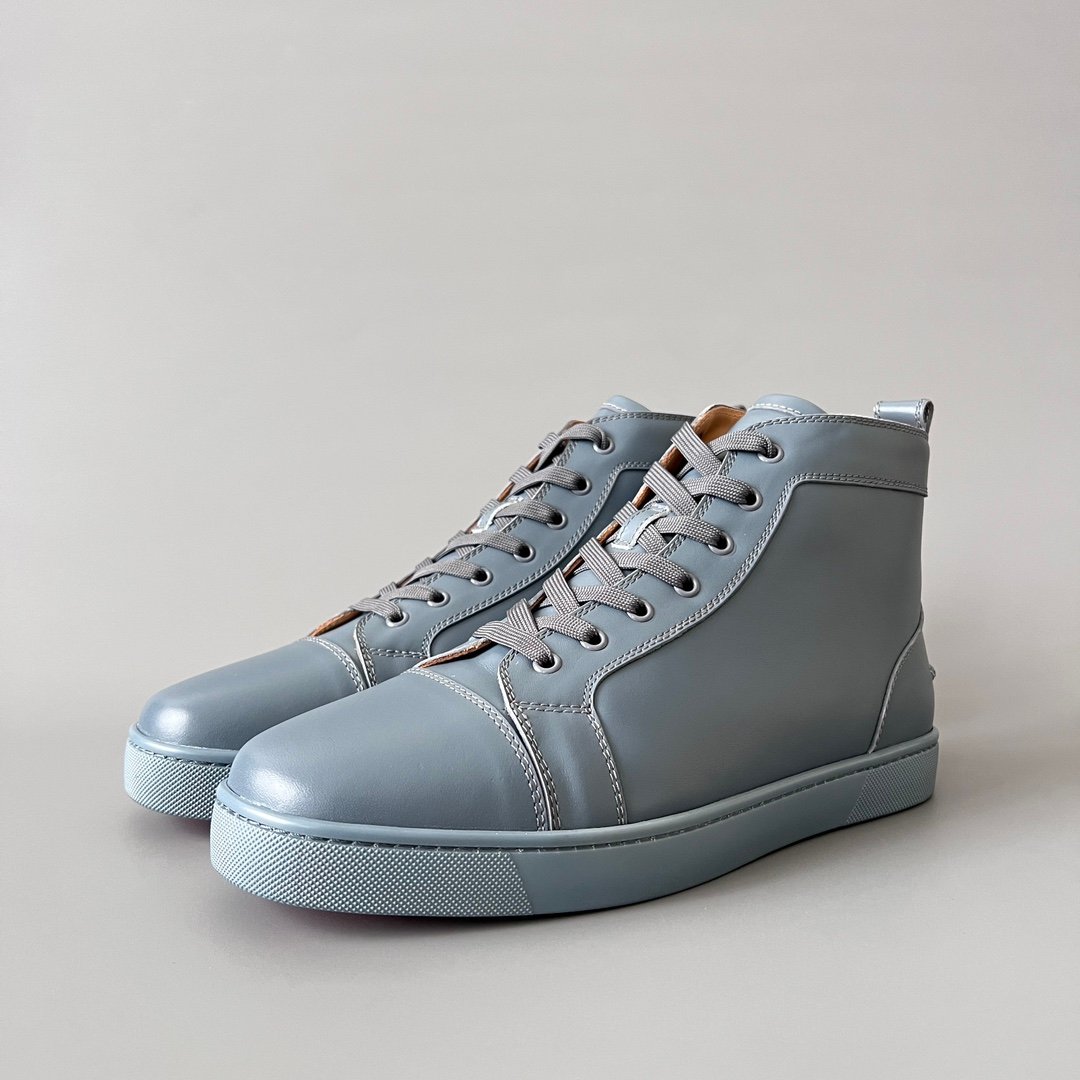 Aurora Custom Christian Louboutin Louis "Slate Blue Smooth Leather" High-Top (Non-Spike)