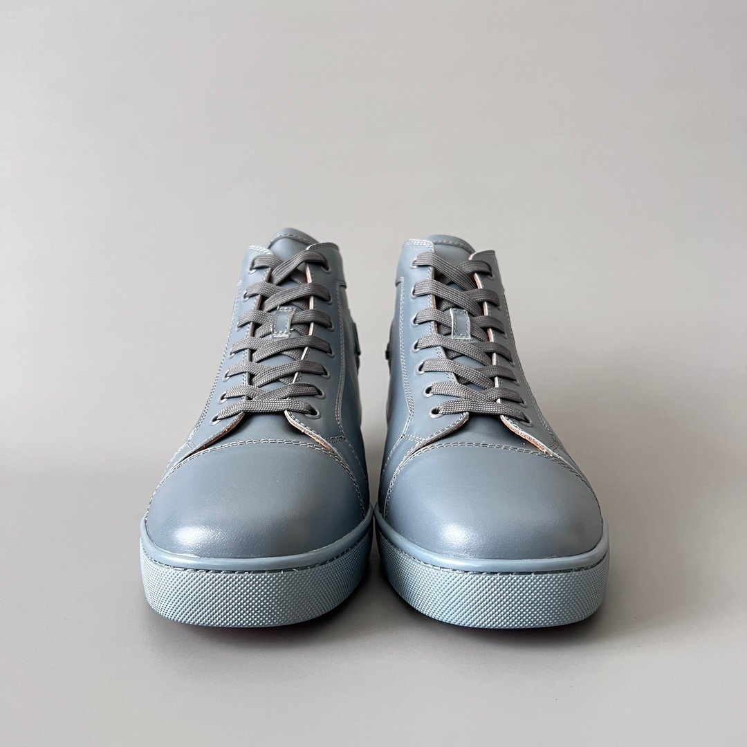 Aurora Custom Christian Louboutin Louis "Slate Blue Smooth Leather" High-Top (Non-Spike) - Image 2
