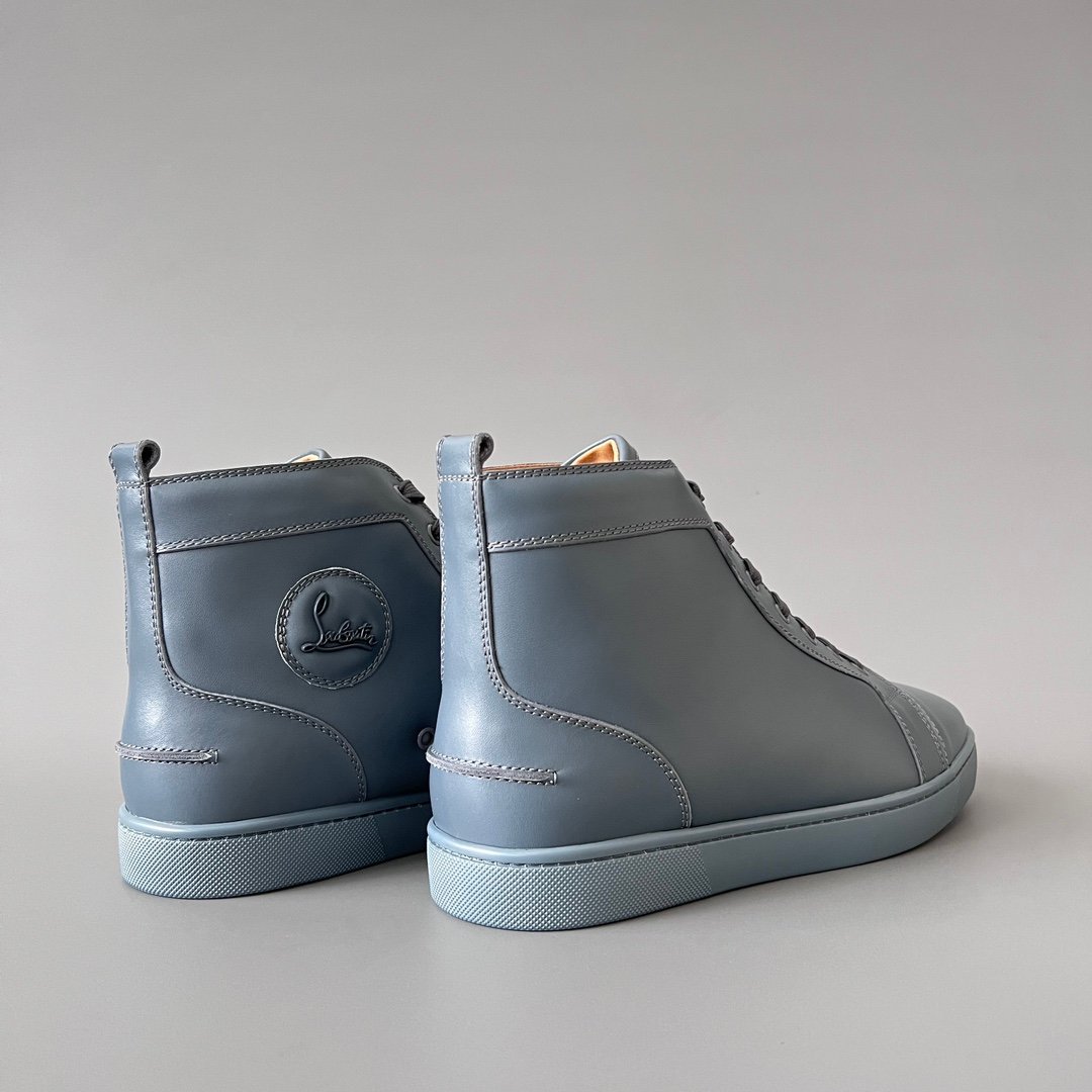 Aurora Custom Christian Louboutin Louis "Slate Blue Smooth Leather" High-Top (Non-Spike) - Image 5