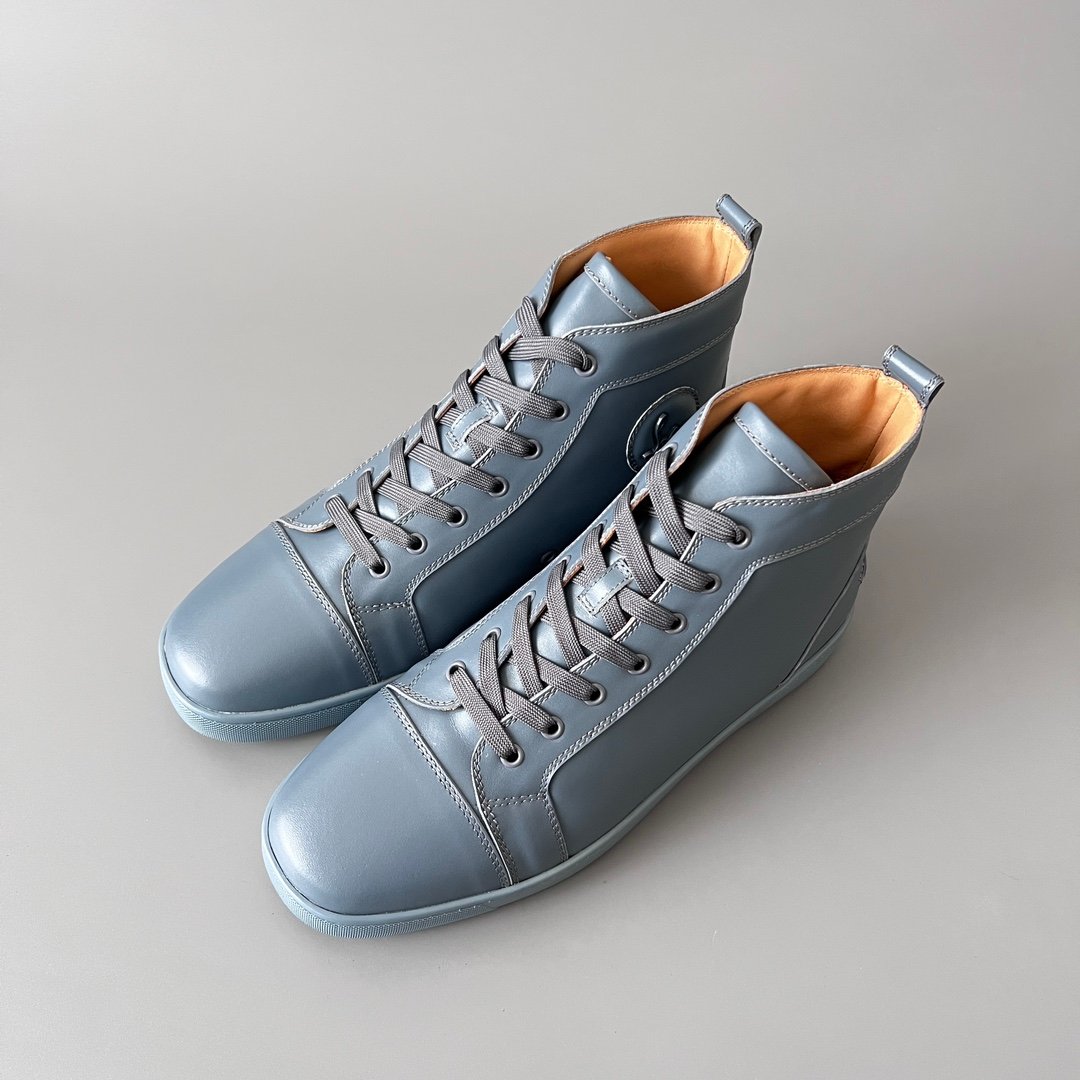 Aurora Custom Christian Louboutin Louis "Slate Blue Smooth Leather" High-Top (Non-Spike) - Image 8