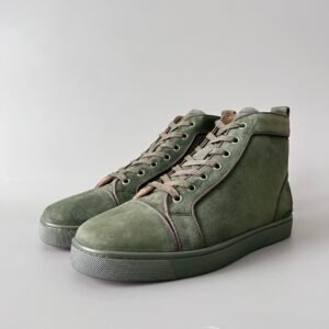 Aurora Custom Christian Louboutin Louis "Olive Green Suede" High-Top (Non-Spike)