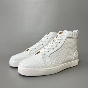 Aurora Custom Christian Louboutin Louis "White Exotic Python" High-Top