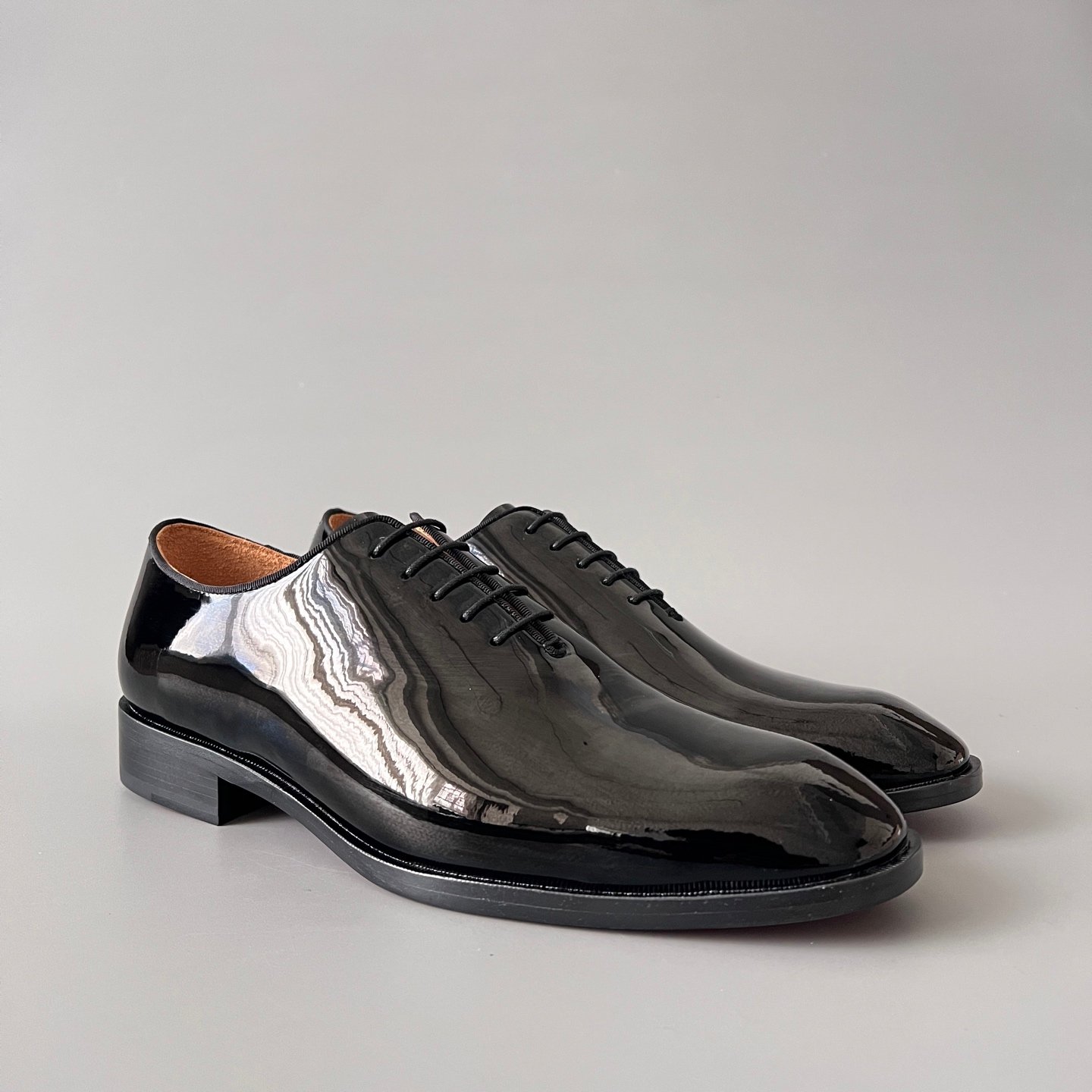 Aurora Custom Christian Louboutin Greggo "Classic Black Patent" Oxfords - Image 3