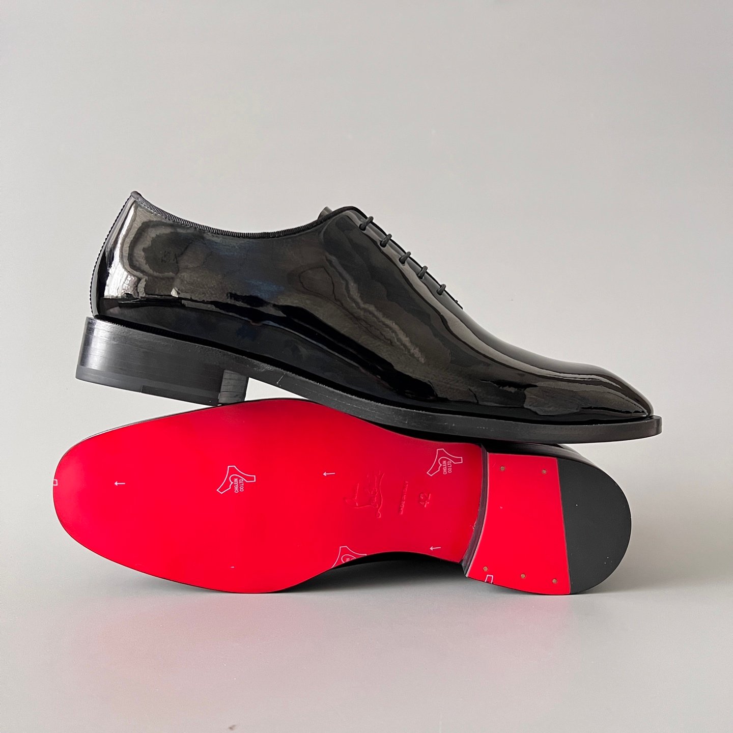 Aurora Custom Christian Louboutin Greggo "Classic Black Patent" Oxfords - Image 6