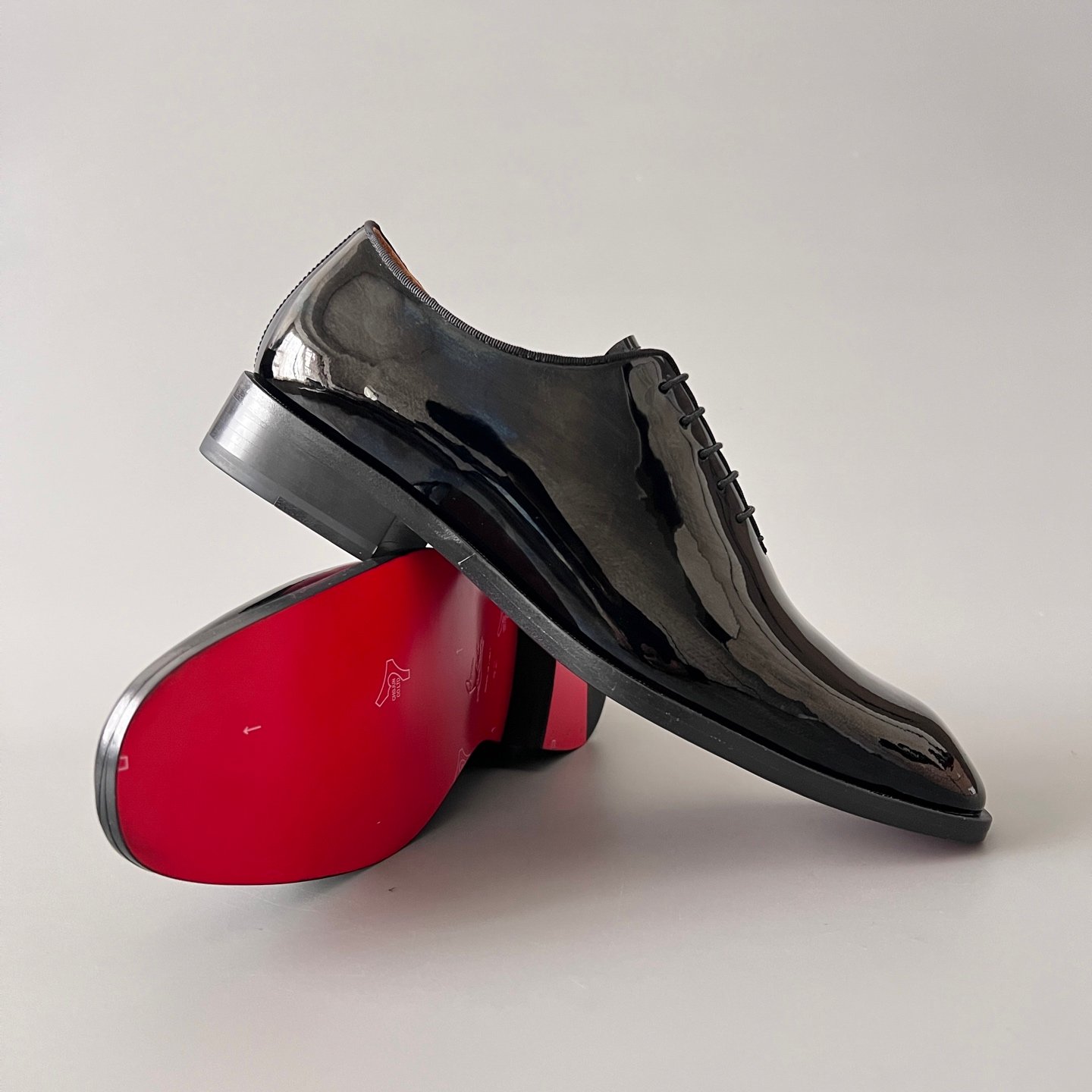 Aurora Custom Christian Louboutin Greggo "Classic Black Patent" Oxfords - Image 7