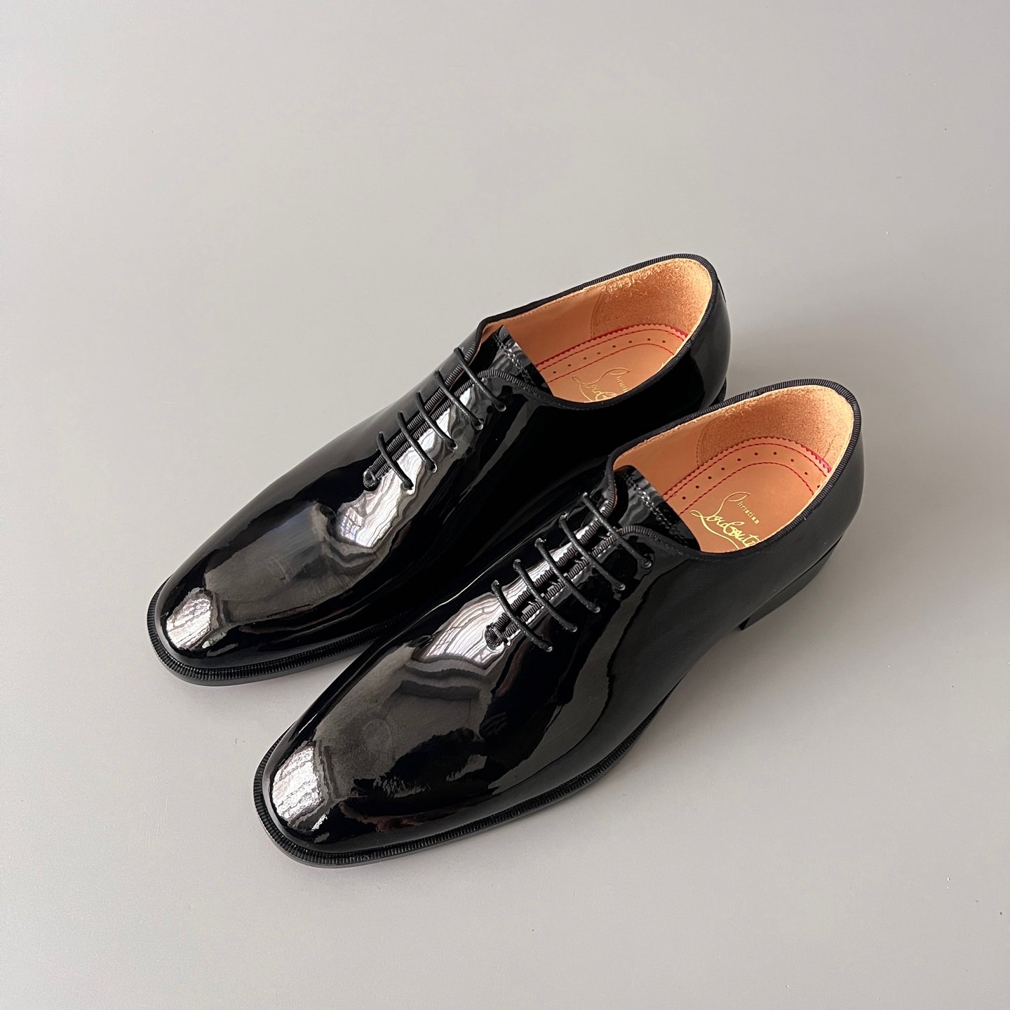 Aurora Custom Christian Louboutin Greggo "Classic Black Patent" Oxfords - Image 8