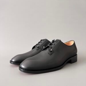 Aurora Custom Christian Louboutin Greggo "Matte Black Smooth Leather & Silver Studs"