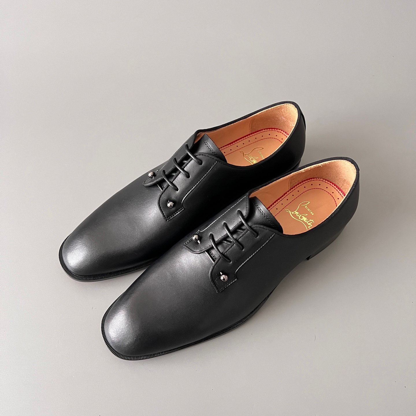 Aurora Custom Christian Louboutin Greggo "Matte Black Smooth Leather & Silver Studs" - Image 8