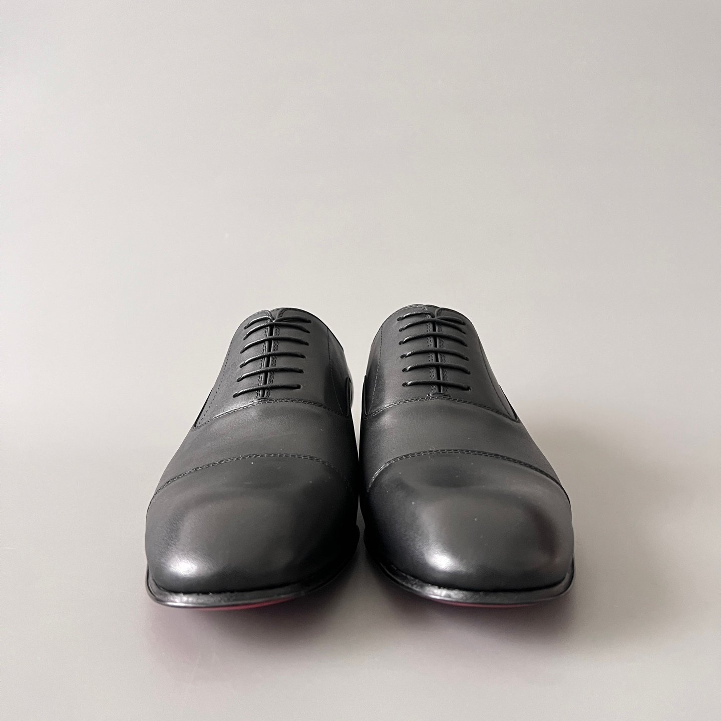 Aurora Custom Christian Louboutin Greggo "Matte Black Smooth Leather" Oxfords - Image 2