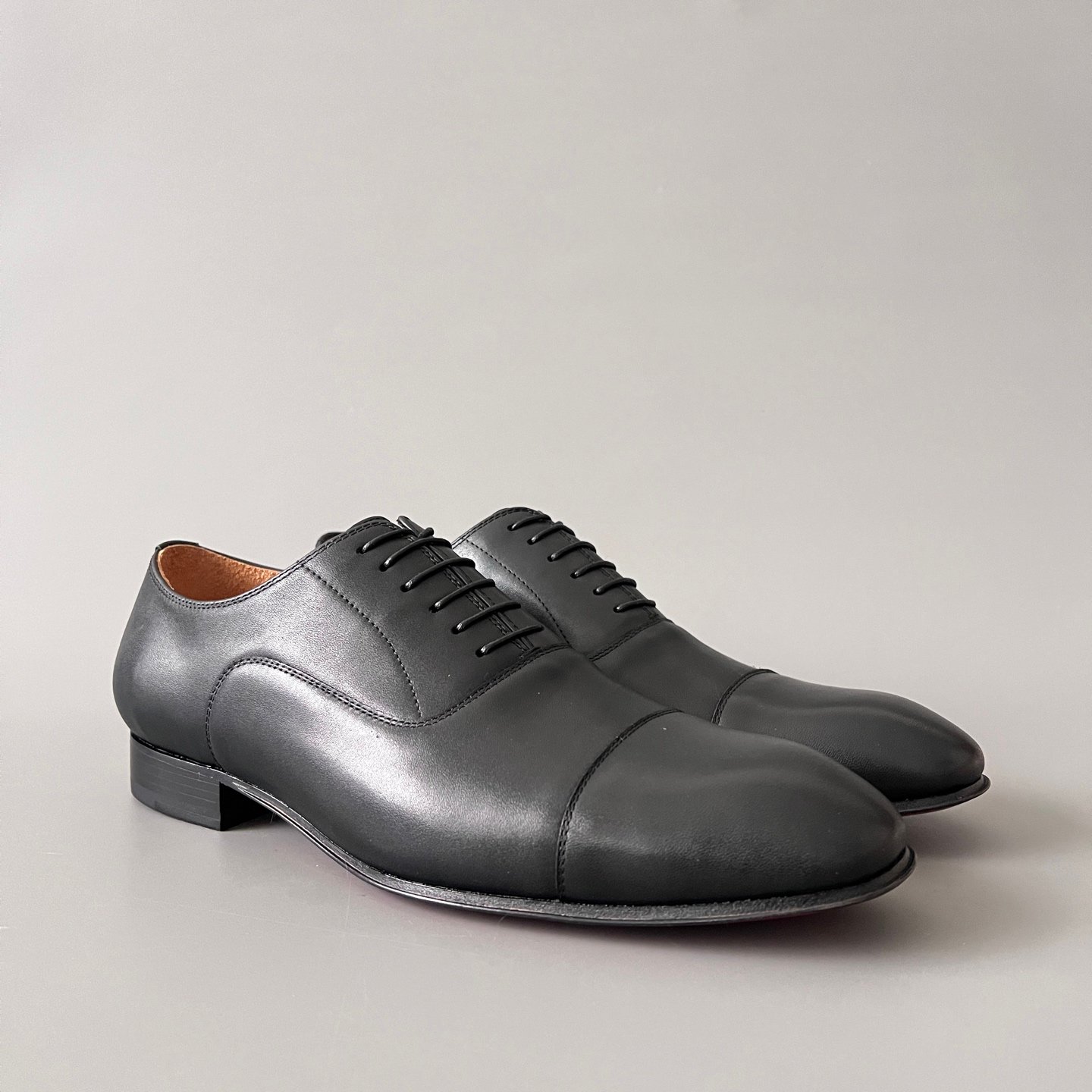 Aurora Custom Christian Louboutin Greggo "Matte Black Smooth Leather" Oxfords - Image 3