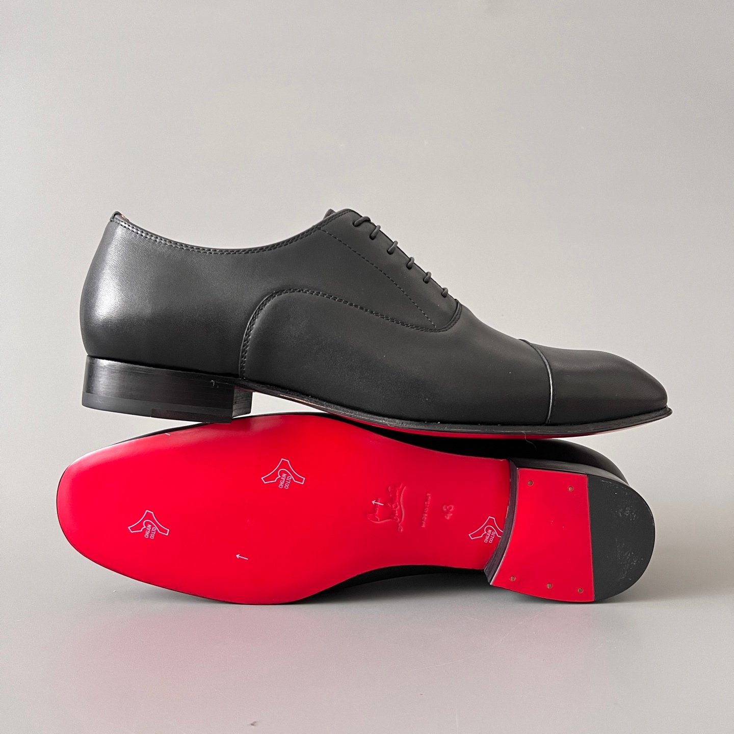 Aurora Custom Christian Louboutin Greggo "Matte Black Smooth Leather" Oxfords - Image 6