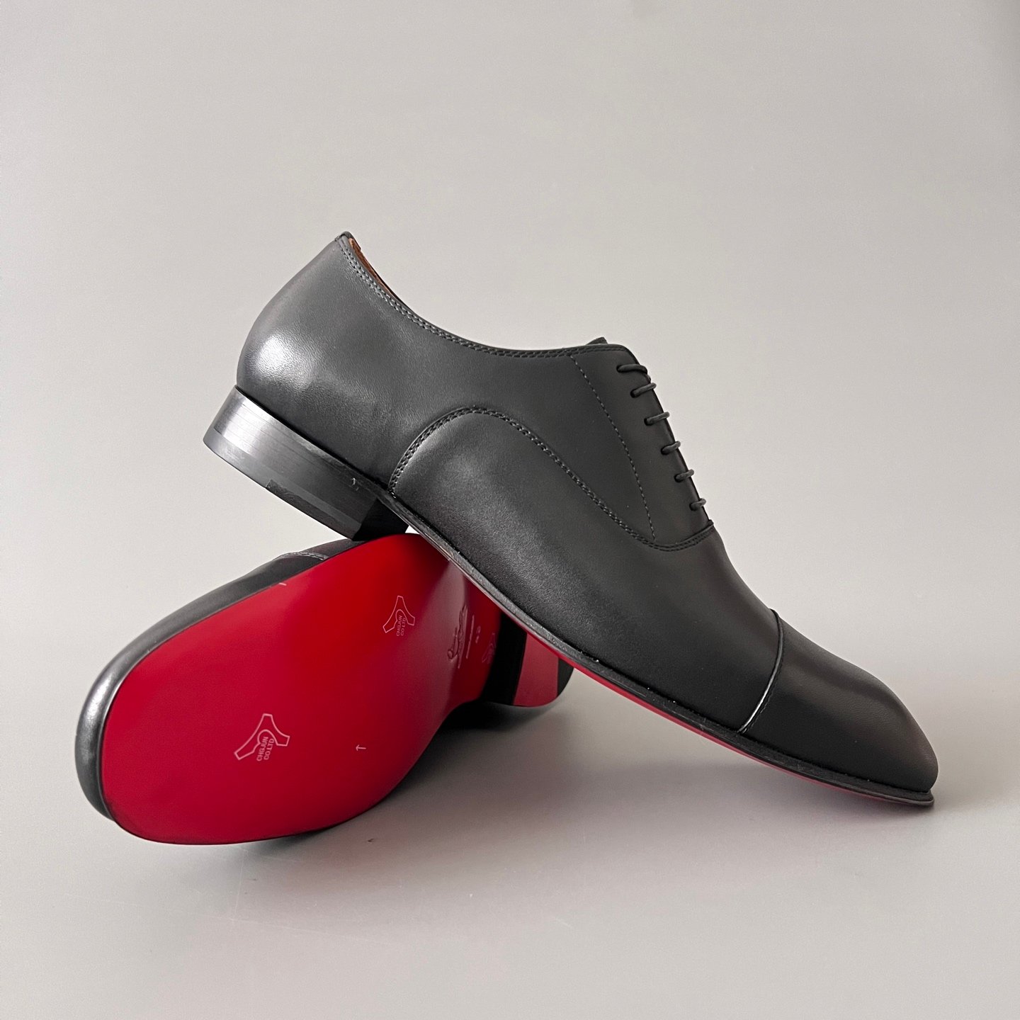 Aurora Custom Christian Louboutin Greggo "Matte Black Smooth Leather" Oxfords - Image 7