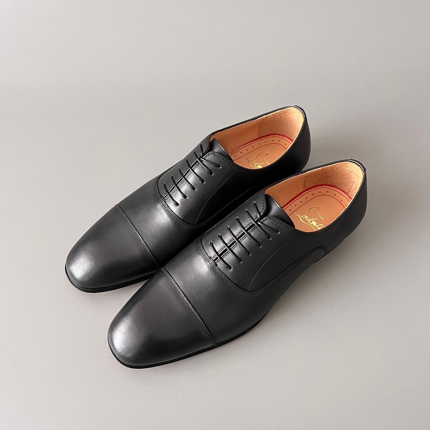 Aurora Custom Christian Louboutin Greggo "Matte Black Smooth Leather" Oxfords - Image 8