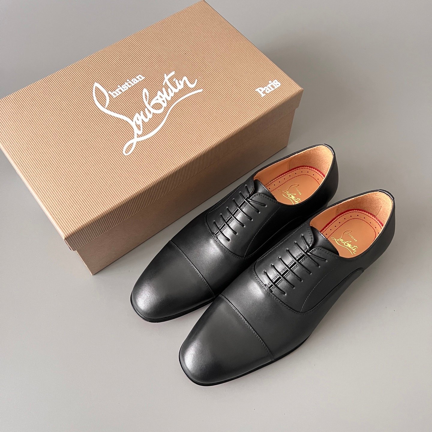 Aurora Custom Christian Louboutin Greggo "Matte Black Smooth Leather" Oxfords - Image 9