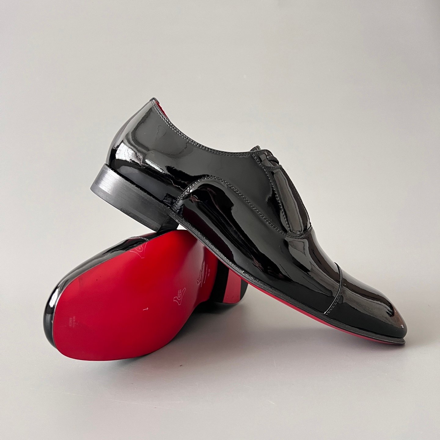 Aurora Custom Christian Louboutin Greggo "Black Patent & Signature Red Lining" Oxfords - Image 7