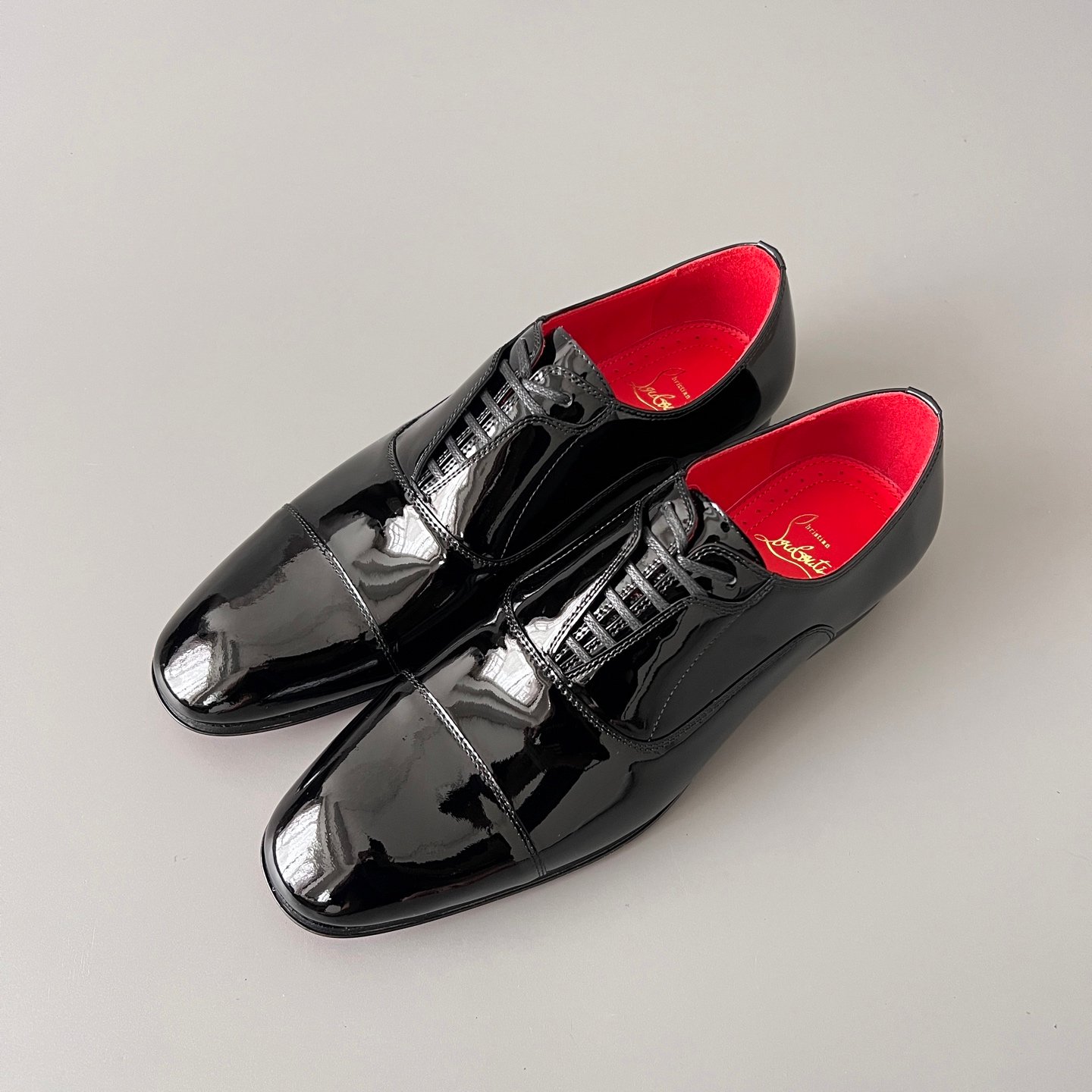 Aurora Custom Christian Louboutin Greggo "Black Patent & Signature Red Lining" Oxfords - Image 8