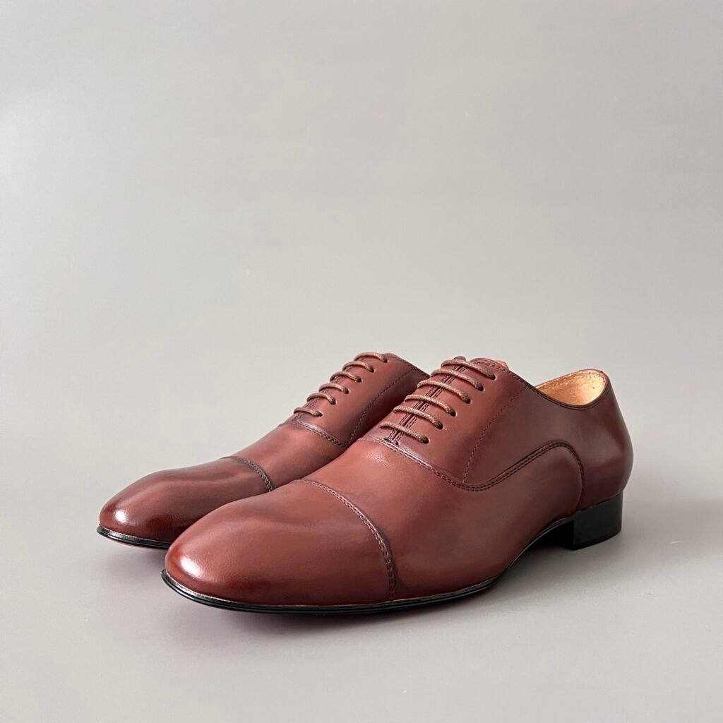 Aurora Custom Christian Louboutin Greggo "Cognac Burnished Leather" Oxfords
