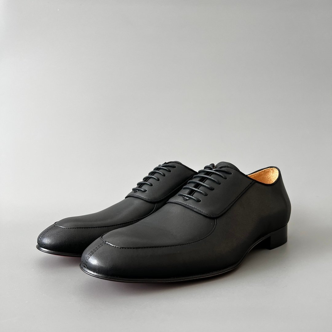 Aurora Custom Christian Louboutin Greggo "Matte Black Smooth Leather" (Sleek Seam Edition)