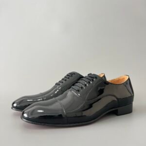 Aurora Custom Christian Louboutin Greggo "Classic Black Patent" (Natural Lining Edition)