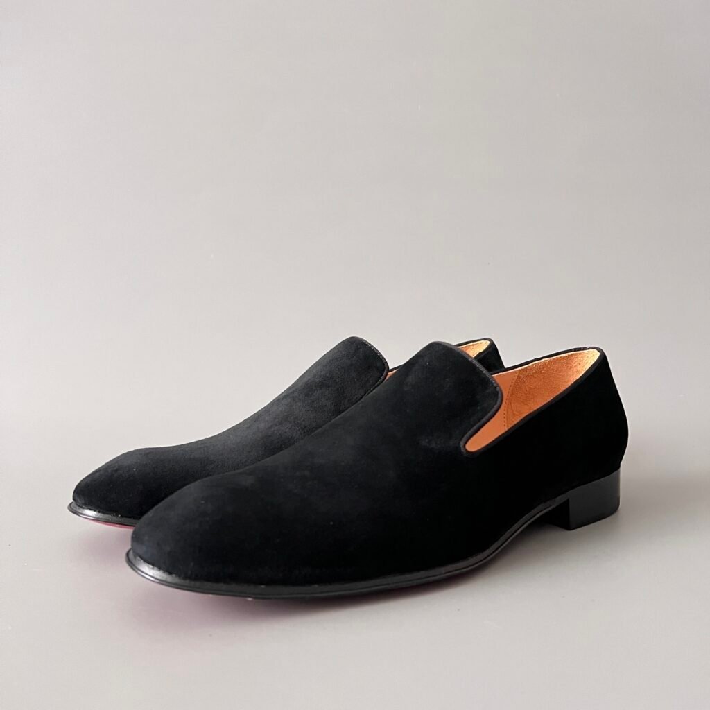 Aurora Custom Christian Louboutin Dandelion "Black Suede" (Natural Lining Edition)