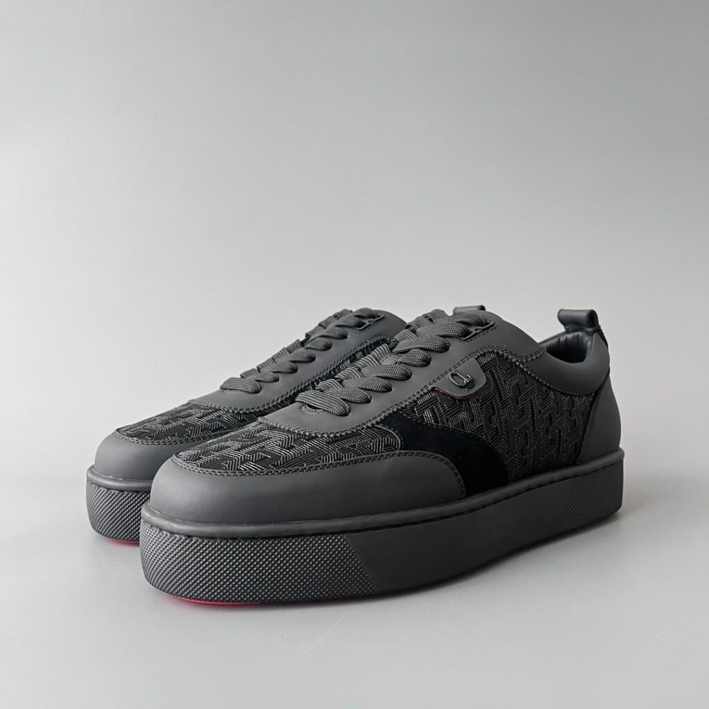 Aurora Custom Christian Louboutin Adolon Junior "Monogram Charcoal" Low-Top Sneakers