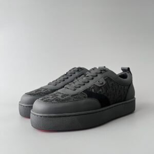 Aurora Custom Christian Louboutin Adolon Junior "Monogram Charcoal" Low-Top Sneakers