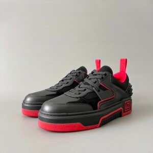 Aurora Custom Christian Louboutin Astroloubi "Black & Red" (Bred) Retro Sneakers
