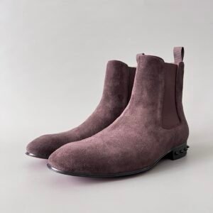 Aurora Custom Christian Louboutin Melon Spikes Flat "Dark Burgundy Suede"