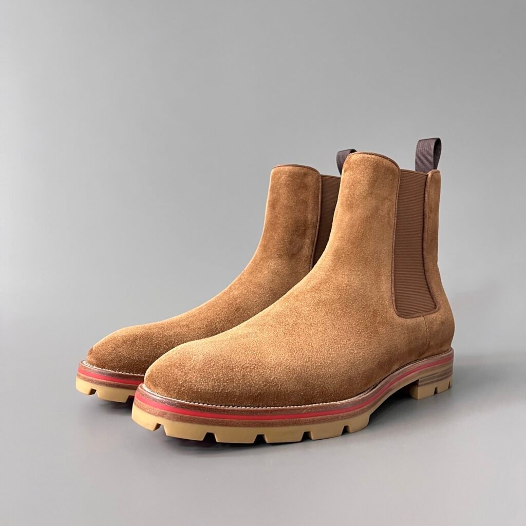 Aurora Custom Christian Louboutin Melon Flat "Camel Suede & Gum Sole"