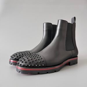 Aurora Custom Christian Louboutin Melon Spikes Flat "Black on Black" Rugged Edition