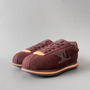 Aurora Custom Louis Vuitton x Nigo FW25 BUTTERSOFT "Burgundy Suede & Orange" Sneakers