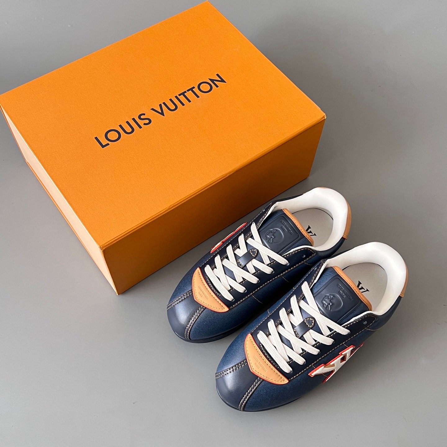 Aurora Custom Louis Vuitton x Nigo FW25 BUTTERSOFT "Denim Blue" Sneakers - Image 8