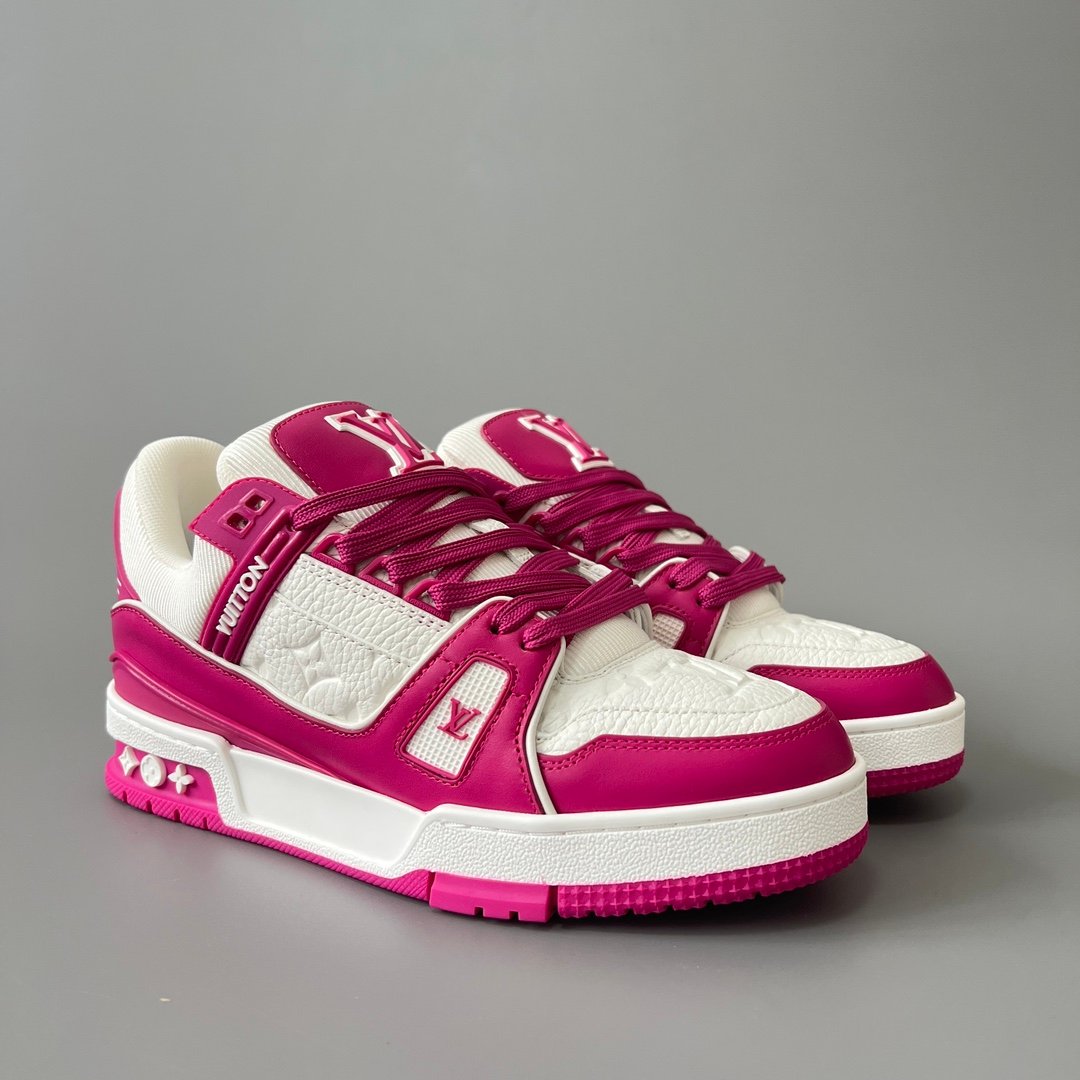 Aurora Custom Louis Vuitton Trainer Sneaker "White/Fuchsia" (1:1 Deconstructed) - Image 3