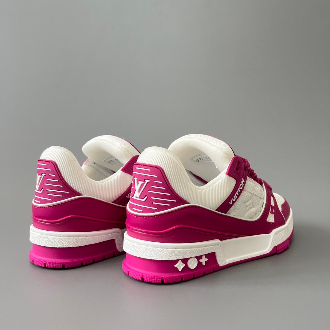Aurora Custom Louis Vuitton Trainer Sneaker "White/Fuchsia" (1:1 Deconstructed) - Image 4