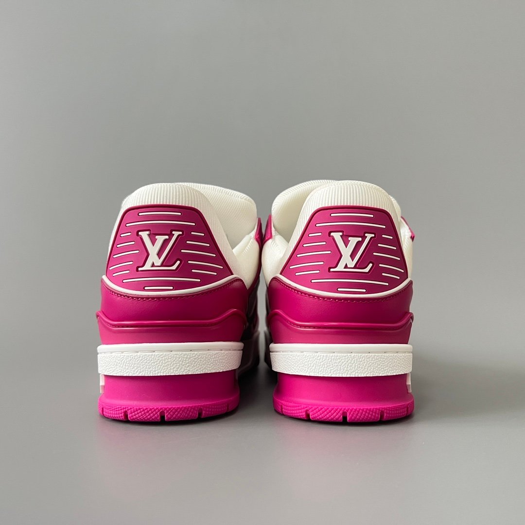 Aurora Custom Louis Vuitton Trainer Sneaker "White/Fuchsia" (1:1 Deconstructed) - Image 5